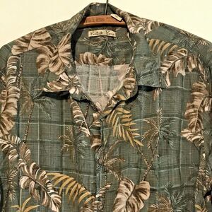 Batik Bay Button Up Hawaiian Beach Cruise Vacation Shirt Green Rayon SS Mens XXL